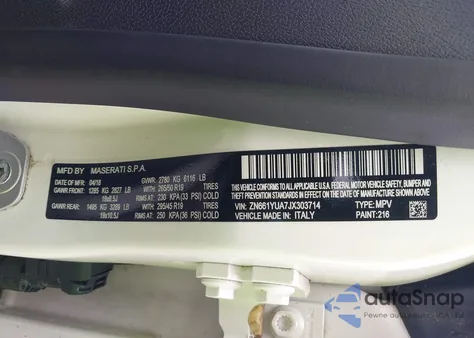 2018 Maserati Levante S z USA, uszkodzony, nr VIN ZN661YUA7JX303714